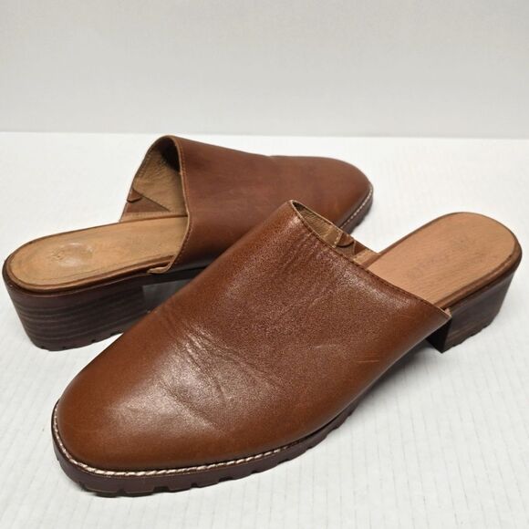 NOT FOR SALE Madewell The Mindy Lugsole Mule in Leather Cognac Brown Size 10 - Picture 2 of 9